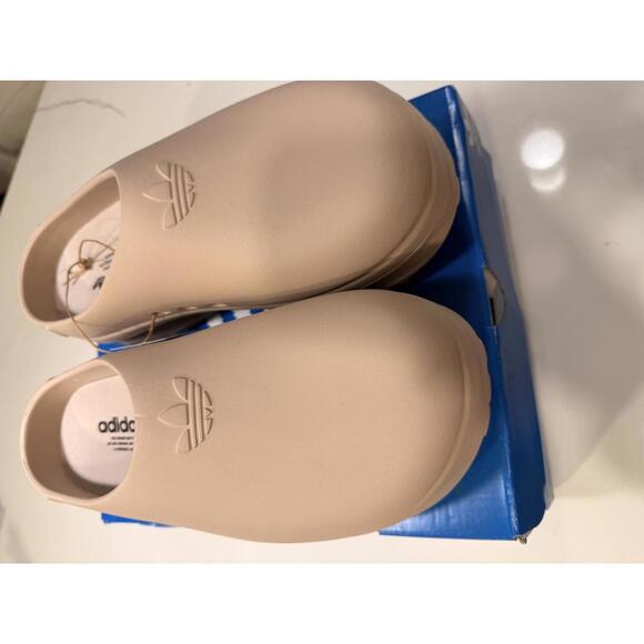 adidas Other - Adidas Adifoam Stan Smith Slip On Mules Clogs Taupe Tan Beige New 9 Women’s